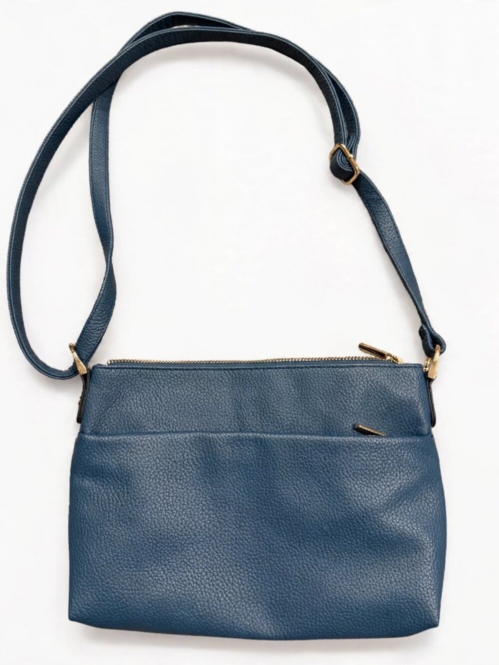 Navy Pebbled Crossbody Bag New